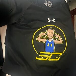 Under Armour Black Sweatshirt with Blue and Yellow Graphic